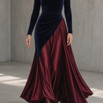 Sarah | High-Neck Velvet Maxi Dress