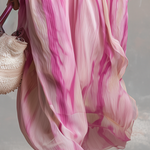 Casual And Flowy Striped Printed Chiffon Long Skirt