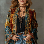 Carcy | Boho Embroidered Kimono Cardigan