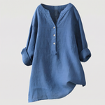Carina | Refined V-Neck Button-Down Shirt