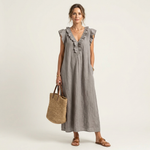 Bridget | Ruffled V-Neck Maxi Dress