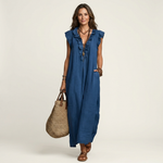 Bridget | Ruffled V-Neck Maxi Dress