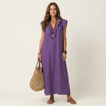 Bridget | Ruffled V-Neck Maxi Dress