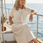 Elowyn | Round Neck Short Sleeve Pocket Maxi Dress