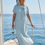 Elowyn | Round Neck Short Sleeve Pocket Maxi Dress
