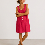 MABEL | Sleeveless Button-Front Mini Dress with Side Pockets