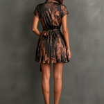 Chiara | Mini Wrap Dress in Abstract Print