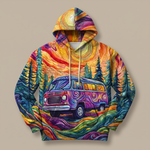 VANESKA | SUNBURST PRINT Y2K HOODIE