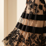 Josie | Elegant Black Lace Midi A-Line Dress