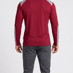 KZZ Men's drawstring waffle color-blocked long-sleeved plus-size casual sports style sweatshirt