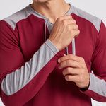KZZ Men's drawstring waffle color-blocked long-sleeved plus-size casual sports style sweatshirt