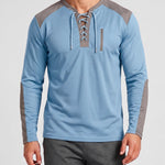 KZZ Men's drawstring waffle color-blocked long-sleeved plus-size casual sports style sweatshirt