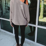 Women's Hollow-out Knit Sweater Skew Neck Loose Batwing Sleeve Top Casual Long Sleeve Knit Top