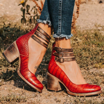 Emily | Classic Leather Strap Heels