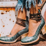 Florencia | Classic Leather Strap Heels