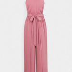Asymmetrical One-Shoulder Jumpsuit with Bow Accent by Nyree