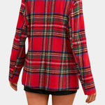 Alvine Long Checkered Blazer featuring Notched Collar and Single Button Fastening
