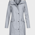 Beige Carmélia Long Waterproof Parka with Adjustable Hood