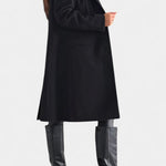 Armande Mid-Length Coat Featuring a Single Button and Notched Collar