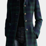 Bea | Timeless Plaid Statement Long Coat