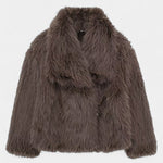 Aurorette Statement Collar Oversized Faux Fur Coat