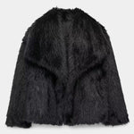 Aurorette Statement Collar Oversized Faux Fur Coat