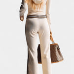 Angélise Contrast Striped Hooded Knitted Jumpsuit
