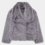 Aurorette Statement Collar Oversized Faux Fur Coat