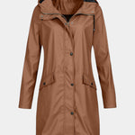 Beige Carmélia Long Waterproof Parka with Adjustable Hood