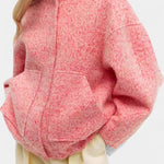 Amandine Short Baseball Jacket with 3D Embroidery and Ribbed Details