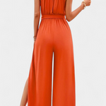 Asymmetrical One-Shoulder Jumpsuit with Bow Accent by Nyree