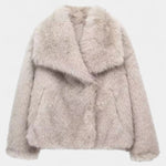 Aurorette Statement Collar Oversized Faux Fur Coat