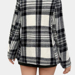 Alvine Long Checkered Blazer featuring Notched Collar and Single Button Fastening