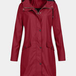 Beige Carmélia Long Waterproof Parka with Adjustable Hood