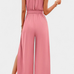 Asymmetrical One-Shoulder Jumpsuit with Bow Accent by Nyree