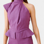 Asymmetrical Linen-Cotton Jumpsuit by Nerida