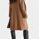 Armande Mid-Length Coat Featuring a Single Button and Notched Collar