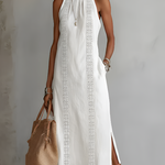 Jimena™ | Casual Embroidered Midi Dress with Mandarin Collar