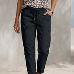 Modern Utility Pockets Elastic Waist Cropped Pants