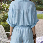 Vacation Casual Linen Style Shirts and Shorts Set