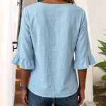 Vintage Casual Ruffled Half Sleeve Blouse