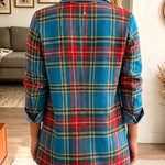 Lisbet™ | Tartan Plaid Denim Blazer