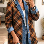 Clemmie™ | Brown Plaid Denim Jacket