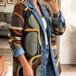 Ardith™ | Abstract Print Denim Jacket