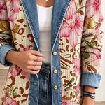 Elva™ | Floral Leopard Denim Jacket