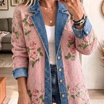 Aria | Vintage Elegant Denim Patchwork blocked Blazer