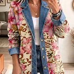 Luna | Retro Floral Leopard Pattern Art Jacket