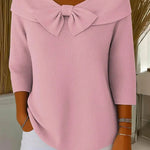 Abigail | Women's Sweater with Bow and Round Neckline