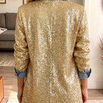 Lenna™ | Gold Glitter Denim Jacket