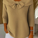 Abigail | Women's Sweater with Bow and Round Neckline